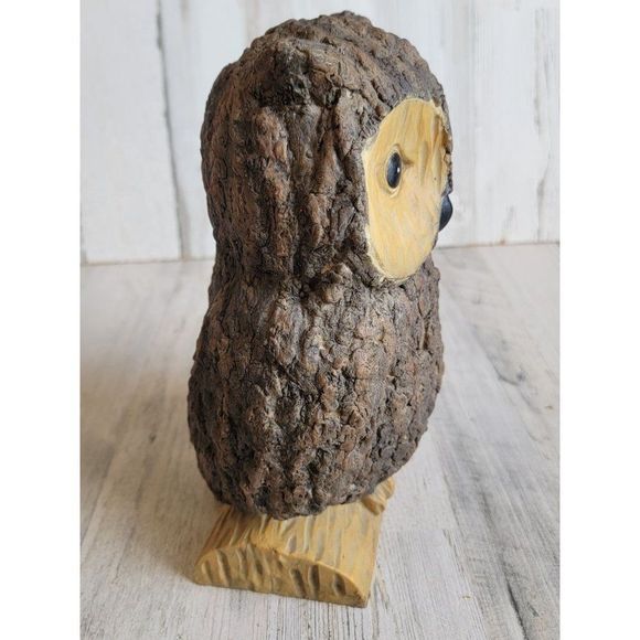 Owl tree bark texture animal figure home decor bird - Picture 4 of 7